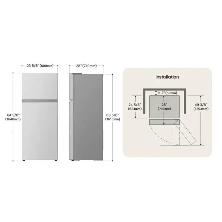 LG 11 Cu Ft 24 In Refrigerator Platinum Silver Top Freezer - LT11C2000V