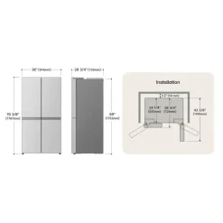 LG 23,6 Cu Ft 36 In Refrigerator Stainless Steel Bottom Freezer, French door - LF24C8200S
