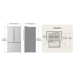 LG 23.7 Cu Ft 36 In Refrigerator Stainless Steel Bottom Freezer, French door - LF24Z6530S