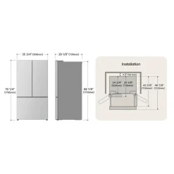 LG 26 Cu Ft 36 In Refrigerator Stainless Steel Bottom Freezer, French door - LRYXC2606S