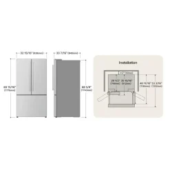 LG 25 Cu Ft 33 In Refrigerator Stainless Steel Bottom Freezer, French door - LF25H6200S
