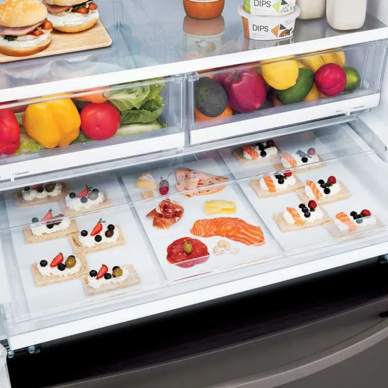LG 28 Cu ft 36 In Refrigerator Black Stainless Bottom Freezer, French door - LRFS28XBD
