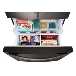 LG 28 Cu ft 36 In Refrigerator Black Stainless Bottom Freezer, French door - LRFS28XBD