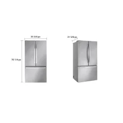 LG 27 Cu ft 36 In Refrigerator Stainless Steel Bottom Freezer, French door - LRFLC2706S