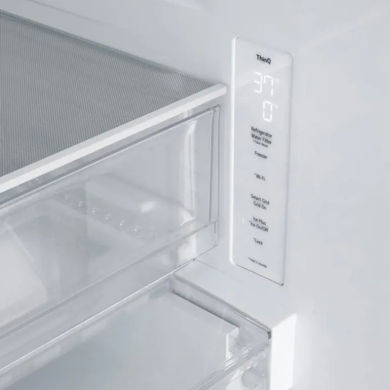 LG 25 Cu Ft 33 In Refrigerator Black Stainless Bottom Freezer, French door - LF25H6330D