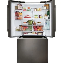 LG 25 Cu Ft 33 In Refrigerator Black Stainless Bottom Freezer, French door - LF25H6330D