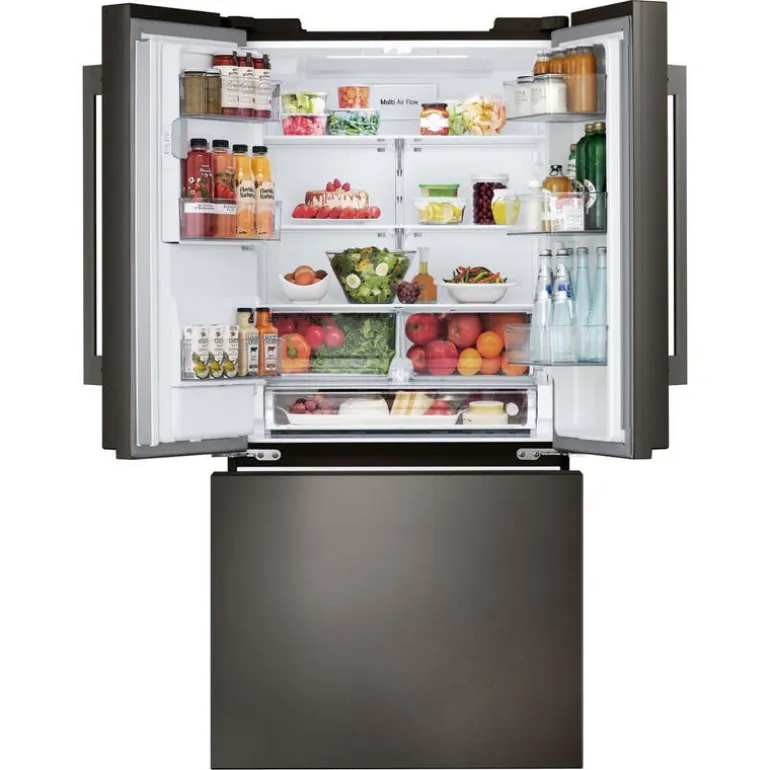 LG 25 Cu Ft 33 In Refrigerator Black Stainless Bottom Freezer, French door - LF25H6330D
