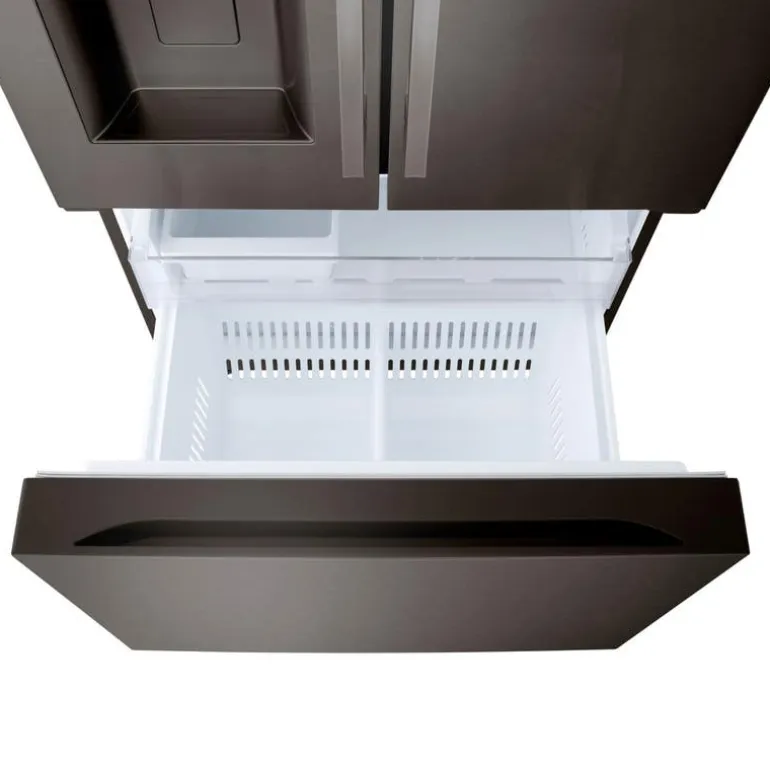 LG 25 Cu Ft 33 In Refrigerator Black Stainless Bottom Freezer, French door - LF25H6330D