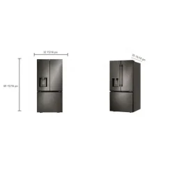 LG 25 Cu Ft 33 In Refrigerator Black Stainless Bottom Freezer, French door - LF25H6330D