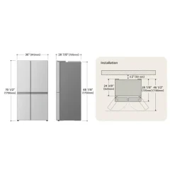 LG 23 Cu Ft 36 In Refrigerator Stainless Steel Side by side - LS23C4230V