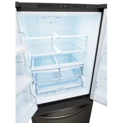 LG 21.8 Ft cu 30 in Refrigerator Black Stainless Steel Bottom Freezer, French door - LRFNS2200D