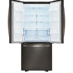 LG 21.8 Ft cu 30 in Refrigerator Black Stainless Steel Bottom Freezer, French door - LRFNS2200D