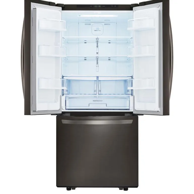 LG 21.8 Ft cu 30 in Refrigerator Black Stainless Steel Bottom Freezer, French door - LRFNS2200D
