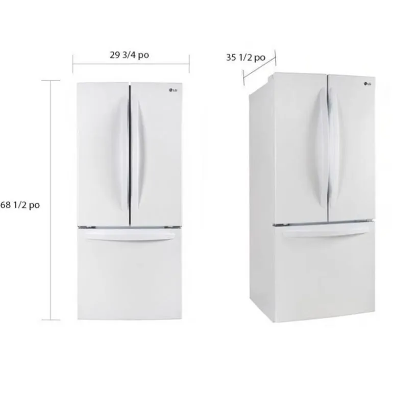 LG 30 in 21,8 Cu ft Refrigerator White Bottom Freezer, French door - LRFNS2200W
