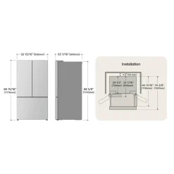 LG 33 in 25 cu ft Refrigerator Stainless Steel Bottom Freezer, French door - LF25S6330S