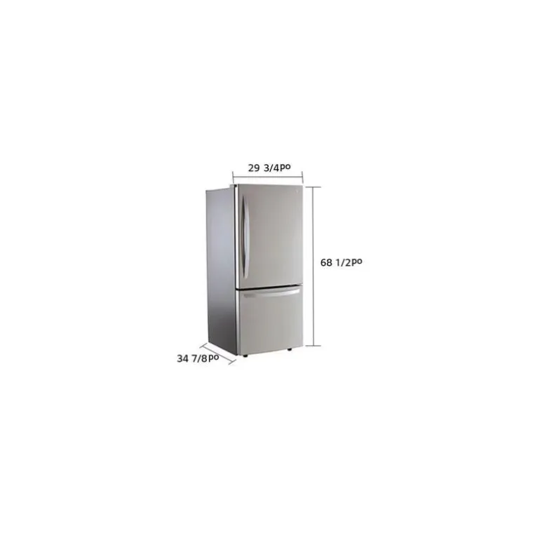 LG 30 in 22 Cu ft Refrigerator Stainless Steel Bottom Freezer - LRDNS2200S