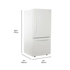 LG 30 in 22 Cu ft Refrigerator White Bottom Freezer - LRDNS2200W
