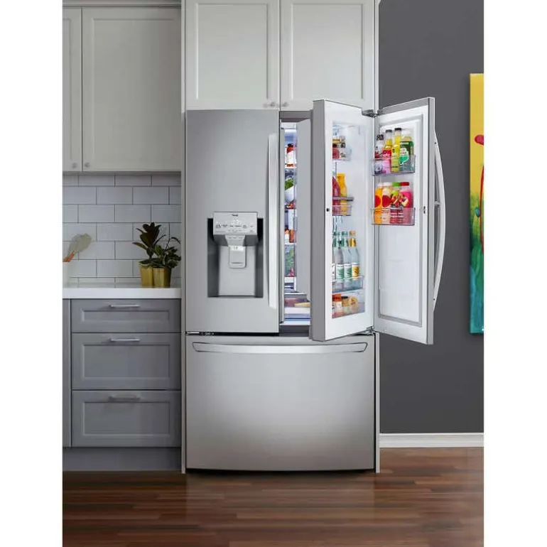 LG 36 in 30 Cu ft Refrigerator Stainless Steel Bottom Freezer, French door - LRFDS3016S