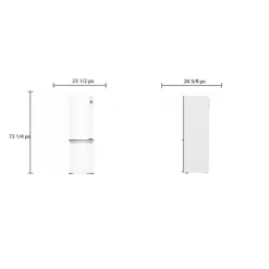 LG 24 in 11,9 cu ft Refrigerator White Bottom Freezer - LBNC12231W