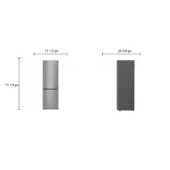 LG 24 in 11,9 cu ft Refrigerator Platinum Silver Bottom Freezer - LBNC12231V