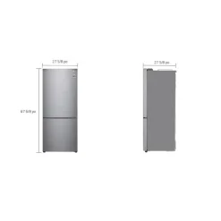 LG 28 in 15 cu ft Refrigerator Platinum Silver Bottom Freezer - LBNC15251V
