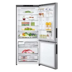 LG 28 in 15 cu ft Refrigerator Platinum Silver Bottom Freezer - LBNC15251V