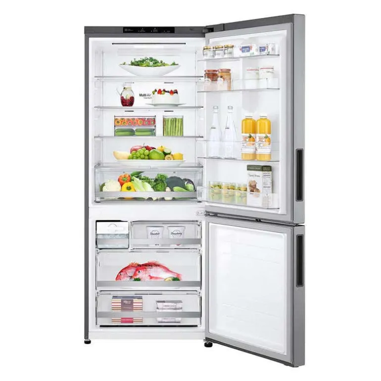 LG 28 in 15 cu ft Refrigerator Platinum Silver Bottom Freezer - LBNC15251V