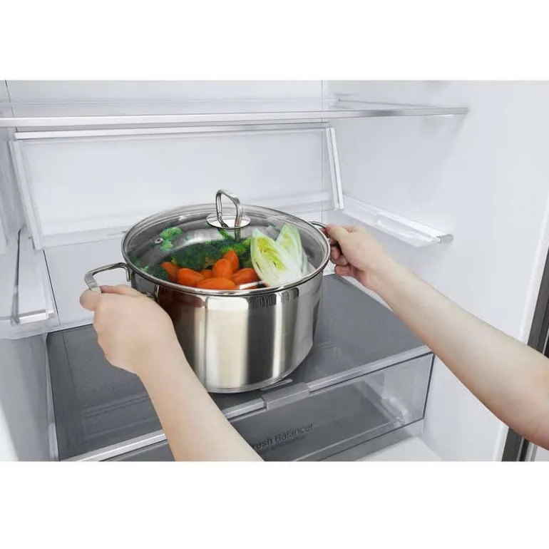 LG 28 in 15 cu ft Refrigerator Platinum Silver Bottom Freezer - LBNC15251V