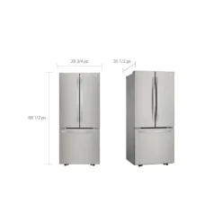 LG 30 in 22 Cu ft Refrigerator Stainless Steel Bottom Freezer, French door - LRFNS2200S