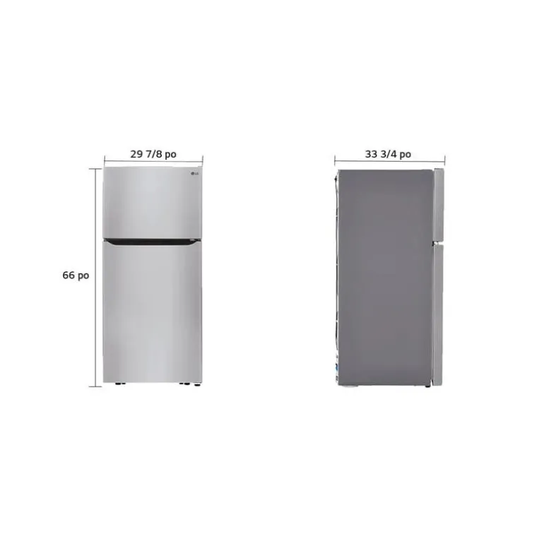 LG 30 in 20 cu ft Refrigerator Stainless Steel Top Freezer - LTCS20020S