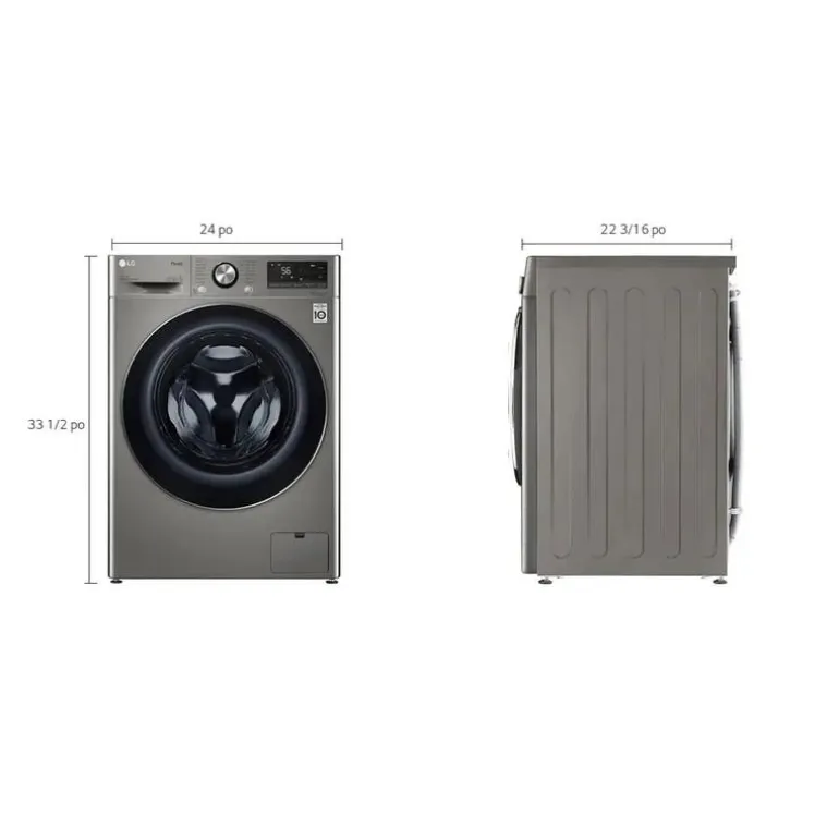 LG 2 In 1 washer dryer, Graphite Steel, 24", Front-Load - WM3555HVA