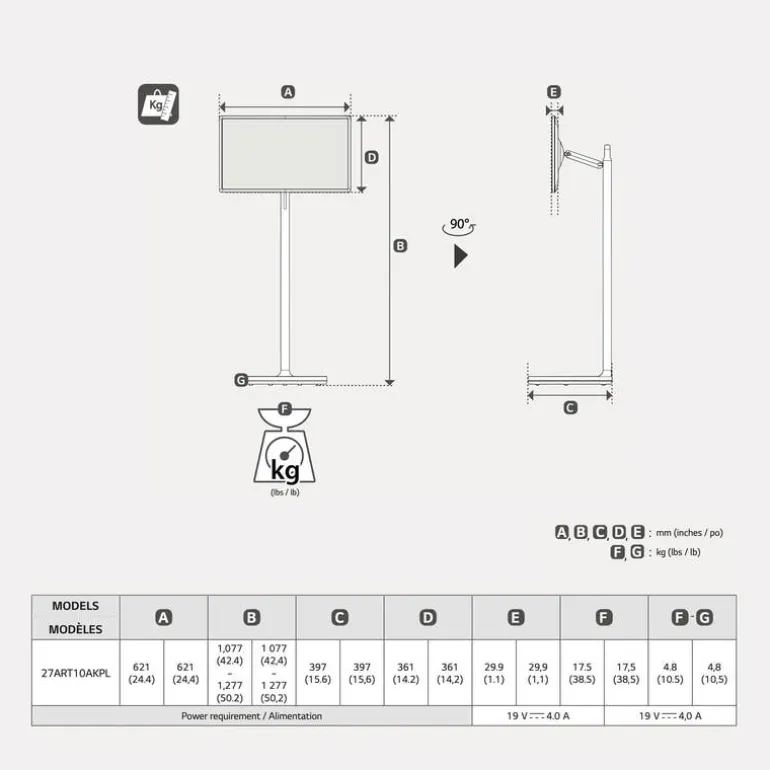 LG 27 In Smart Touch Screen UHD - 27ART10AKPL