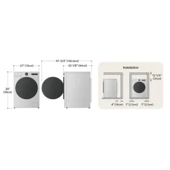 LG All-In-One Washer/Dryer, Black Stainless, 27", Front-Load - WM6998HBA