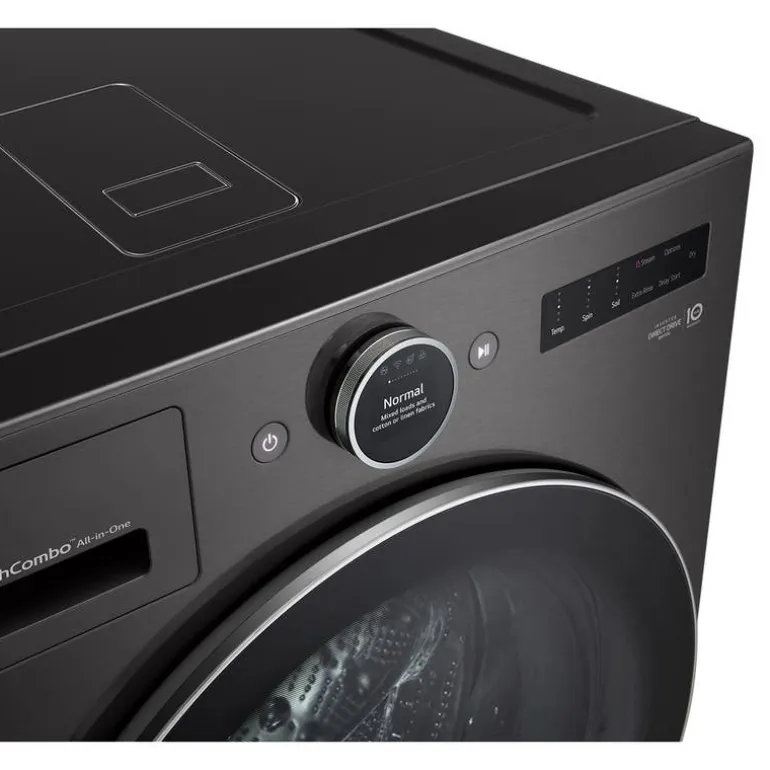 LG All-In-One Washer/Dryer, Black Stainless, 27", Front-Load - WM6998HBA