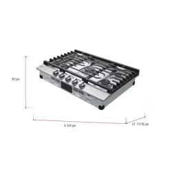 LG Cooktop  Stainless Steel 30" Gaz   Stainless Steel - CBGJ3023S