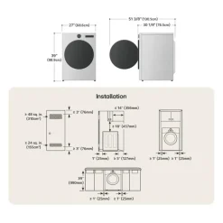 LG Dryer Front-Load Black Stainless 27
