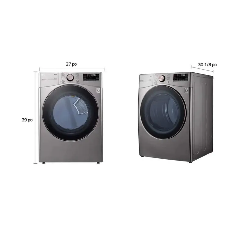 LG Dryer Front-Load Graphite Steel 27" - DLEX3850V