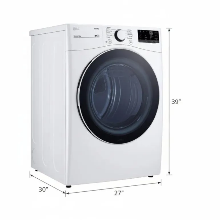 LG Dryer Front-Load White 27" - DLE3600W