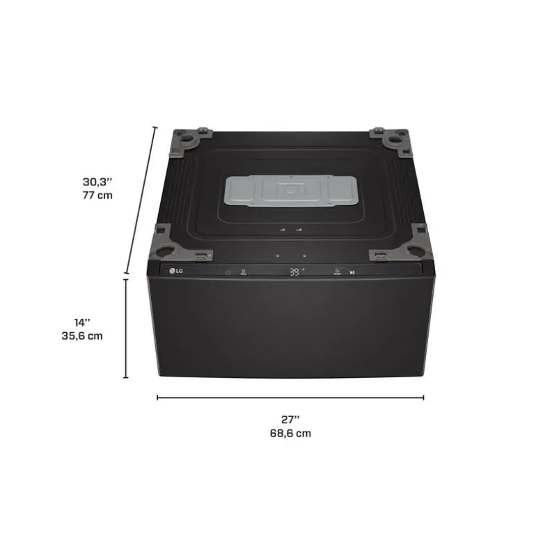 LG Pedestal Washer Top-Load Black Stainless 29" - WD300CB