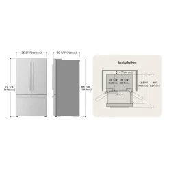LG STUDIO 27 Cu Ft 36 In Refrigerator White Bottom Freezer, French door - SRFB27W3