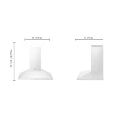 LG STUDIO Chimney hood Wall Mount White 30" , 600 CFM - LSHD3080N