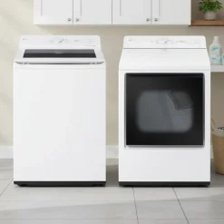 LG Washer & Dryer Kit, White, Top-Load - WT-DLE8200
