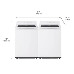 LG Washer & Dryer Kit, White, Top-Load - WT-DLE8200