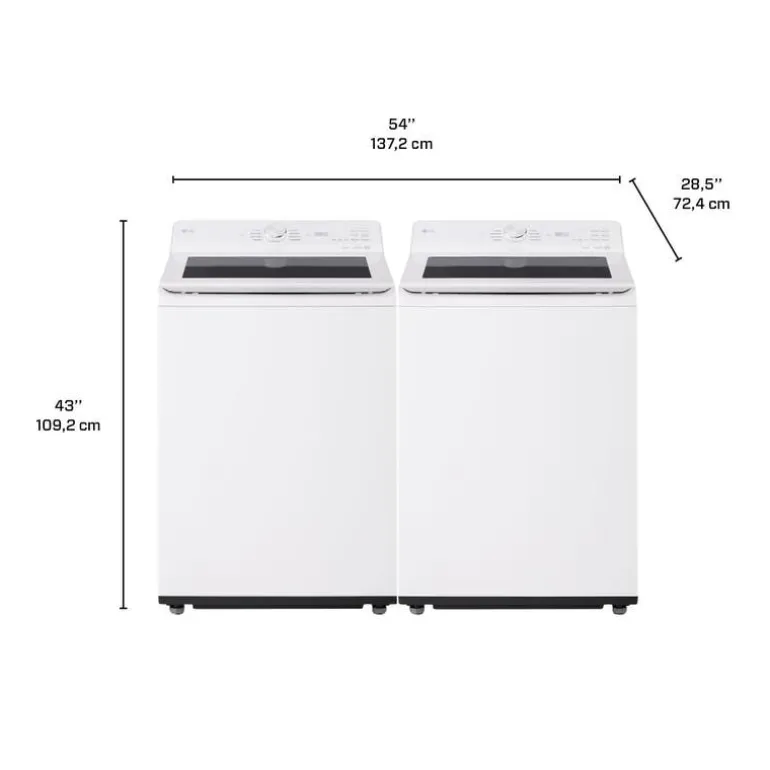 LG Washer & Dryer Kit, White, Top-Load - WT-DLE8200
