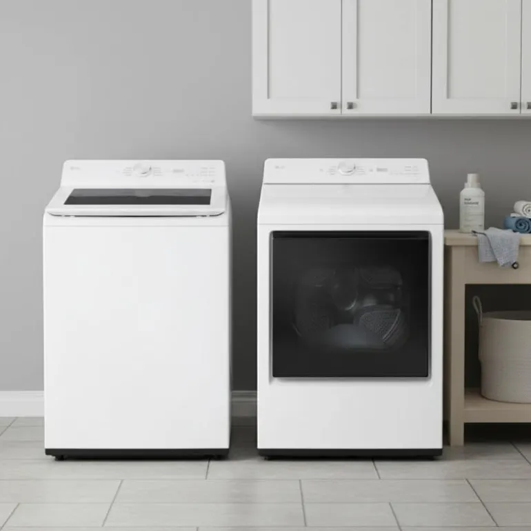 LG Washer & Dryer Kit, White, Top-Load - WT8205-DLE