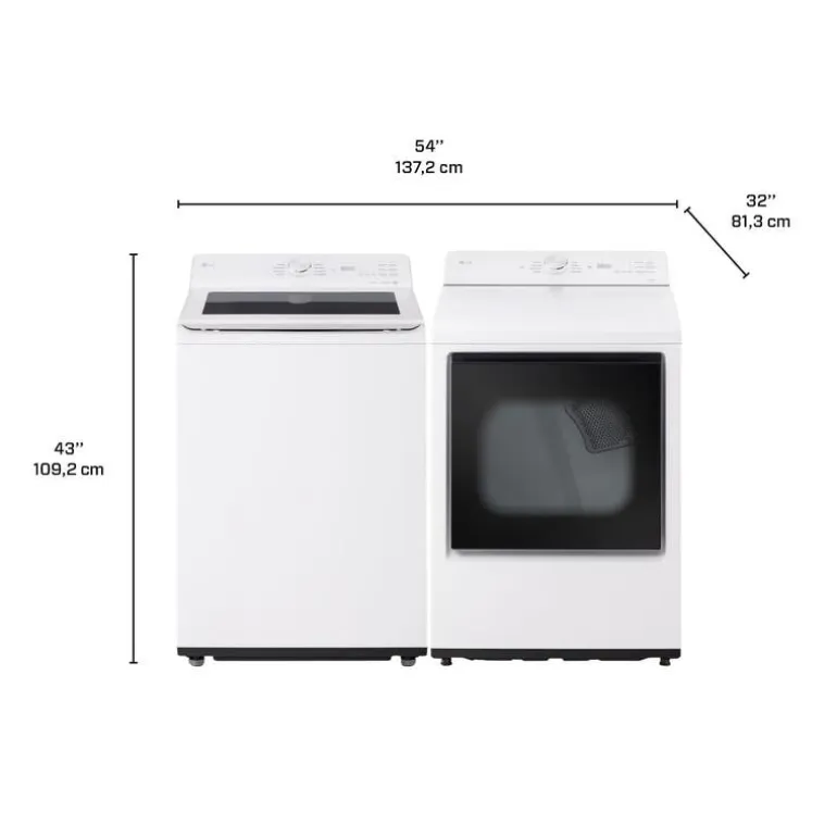 LG Washer & Dryer Kit, White, Top-Load - WT8205-DLE