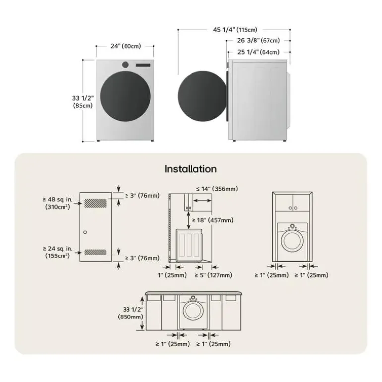 LG Washer & Dryer KIt, White, Front-Load - WM-DLHC1455