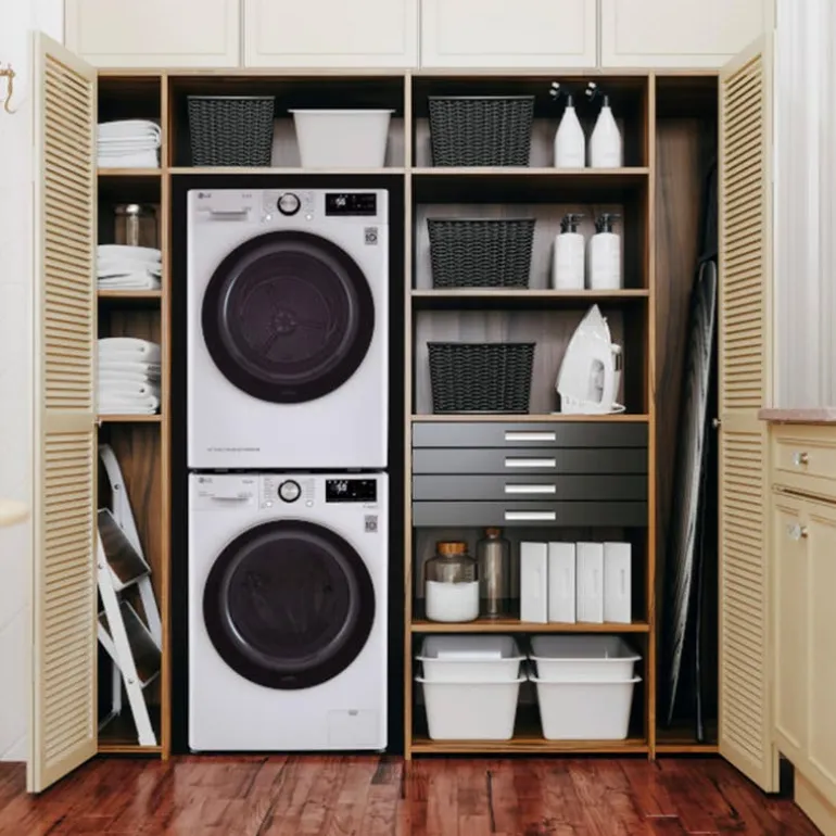 LG Washer & Dryer KIt, White, Front-Load - WM-DLHC1455