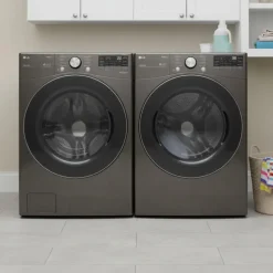 LG Washer & Dryer Sert, Black Stainless, Front-Load - ENS4100