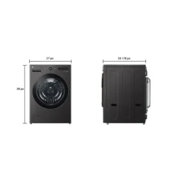 LG Washer Front-Load Black Stainless 27